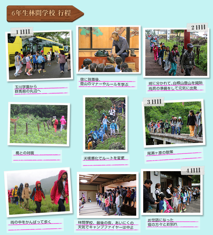 6年生林間学校 行程