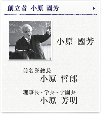創立者：小原 國芳 前名誉総長：小原 哲郎 学長：小原 芳明