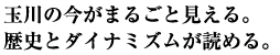 玉川の今がまるごと見える。歴史とダイナミズムが読める。