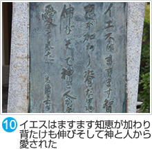 ⑩ イエスはますます知恵が加わり背たけも伸びそして神と人から愛された