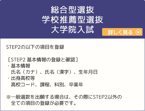 総合型選抜・学校推薦型選抜・大学院入試